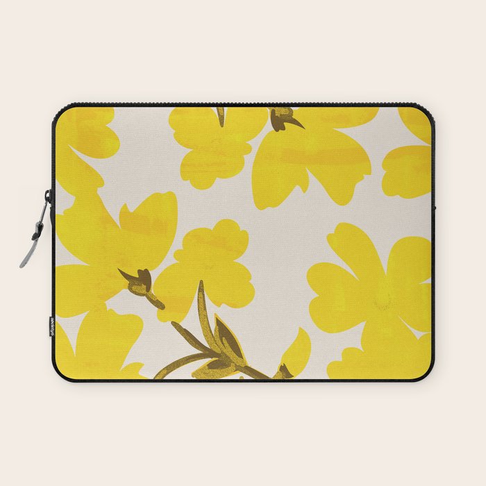 Soft Yellow Flowers Laptop Sleeve Gallery Image 1