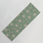 Make A Wish Dandelion Pattern in Sage Green & Peach Yoga Mat Gallery Image 1