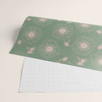 Make A Wish Dandelion Pattern in Sage Green & Peach Wrapping Paper Gallery Image 2