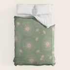 Make A Wish Dandelion Pattern in Sage Green & Peach Duvet Cover Gallery Image 6