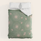 Make A Wish Dandelion Pattern in Sage Green & Peach Comforter Gallery Image 6