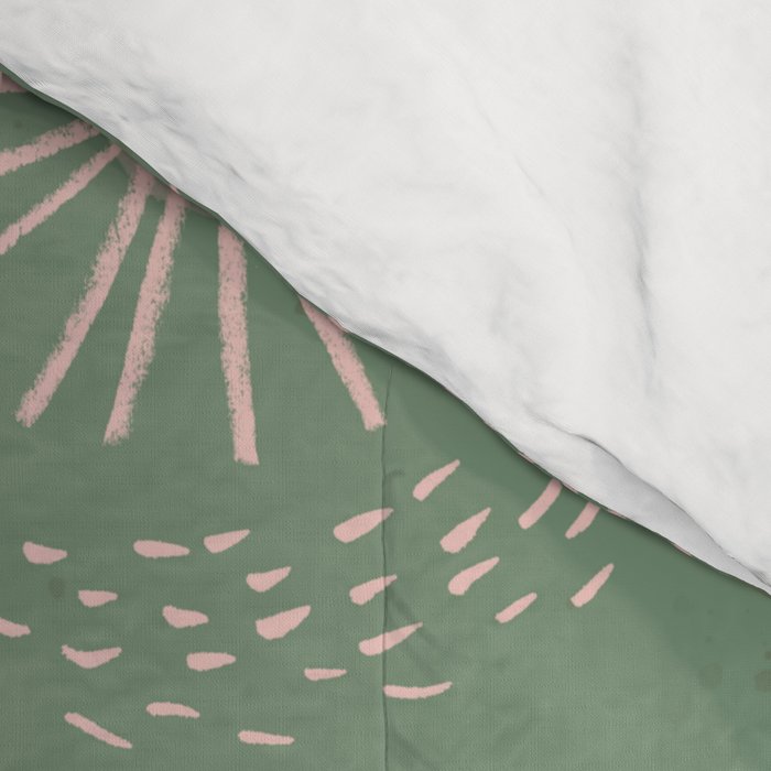 Make A Wish Dandelion Pattern in Sage Green & Peach Comforter Gallery Image 4
