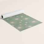 Make A Wish Dandelion Pattern in Sage Green & Peach Yoga Mat Gallery Image 2