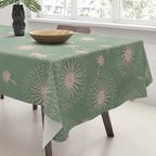 Make A Wish Dandelion Pattern in Sage Green & Peach Tablecloth Gallery Image 3