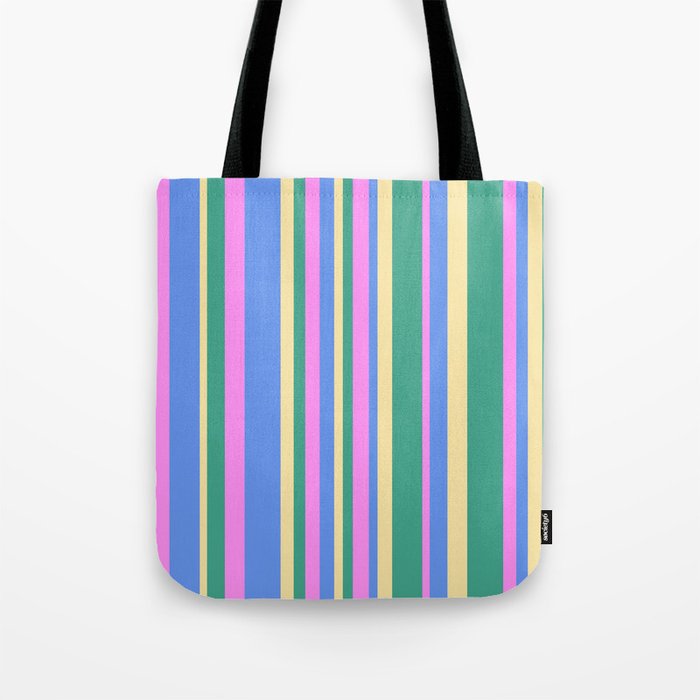 Classic Stripes XV - 90s Pastel Tote Bag Gallery Image 1