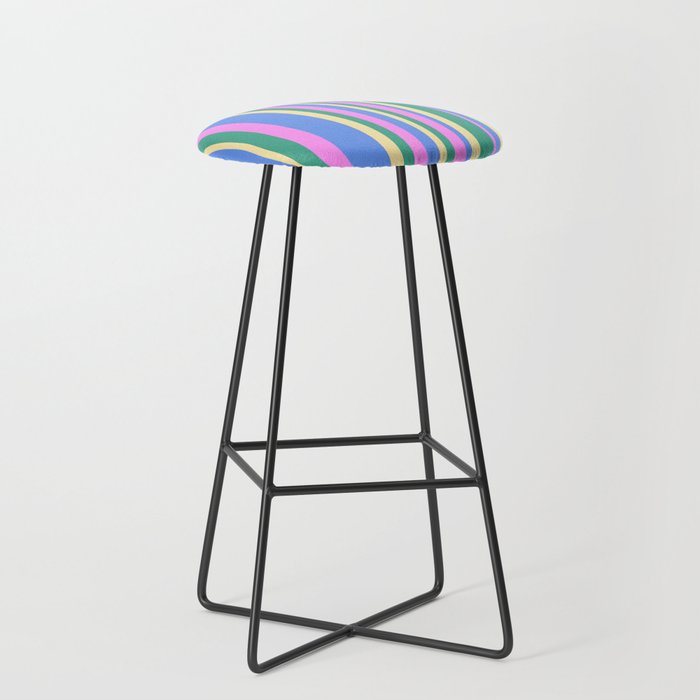 Classic Stripes XV - 90s Pastel Stool Gallery Image 1