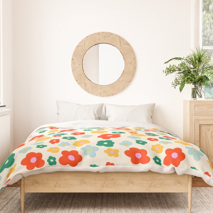 Colorful Ditzy Flowers  Duvet Cover Gallery Image 3