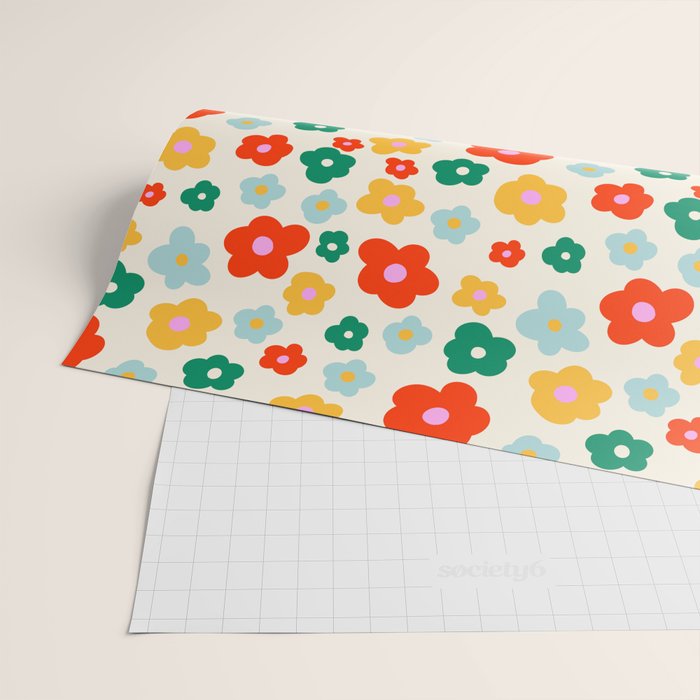 Colorful Ditzy Flowers  Wrapping Paper Gallery Image 2
