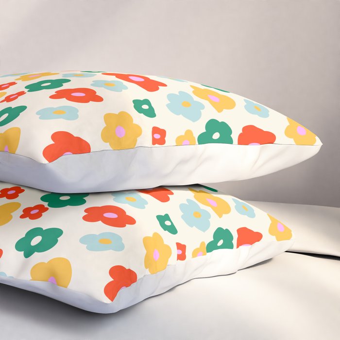Colorful Ditzy Flowers  Pillow Sham Gallery Image 3
