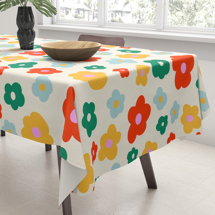 Colorful Ditzy Flowers  Tablecloth Gallery Image 3
