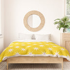 Northern Winter Star Festive Grid Pink White and Bright Yellow Duvet Cover Gallery Image 3