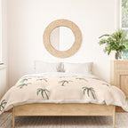 Vintage palm tree beach doodle pattern Duvet Cover Gallery Image 3