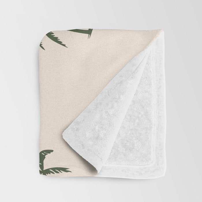 Vintage palm tree beach doodle pattern Throw Blanket Gallery Image 3
