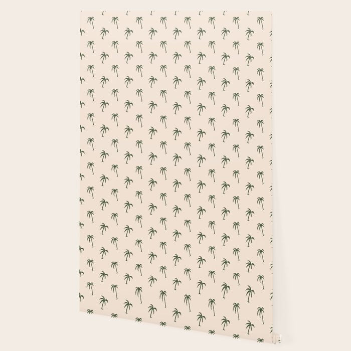 Vintage palm tree beach doodle pattern Wallpaper Gallery Image 2