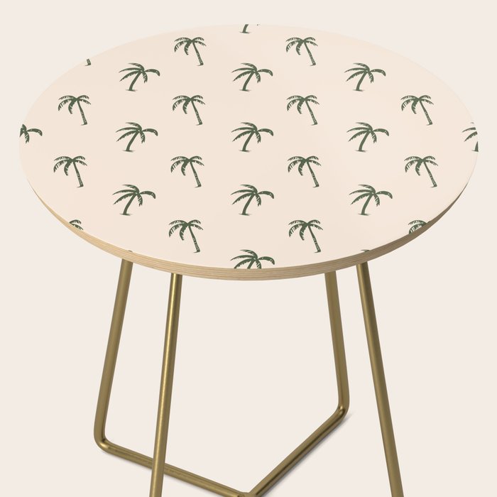 Vintage palm tree beach doodle pattern Side Table Gallery Image 2