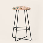 Cute Peach Wildlife Pattern Stool Gallery Image 1