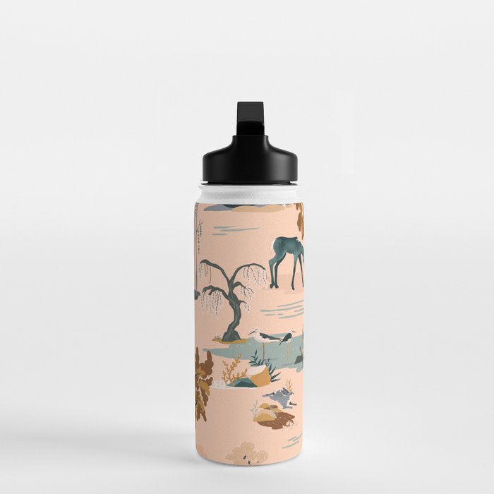 Cute Peach Wildlife Pattern Water Bottle Gallery Image 3