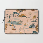 Cute Peach Wildlife Pattern Laptop Sleeve Gallery Image 1