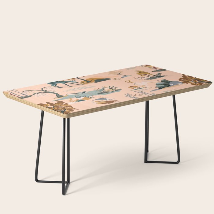 Cute Peach Wildlife Pattern Coffee Table Gallery Image 1