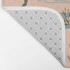 Cute Peach Wildlife Pattern Bath Mat Gallery Image 2
