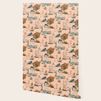 Cute Peach Wildlife Pattern Wallpaper Gallery Image 2