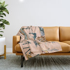 Cute Peach Wildlife Pattern Throw Blanket Gallery Image 1