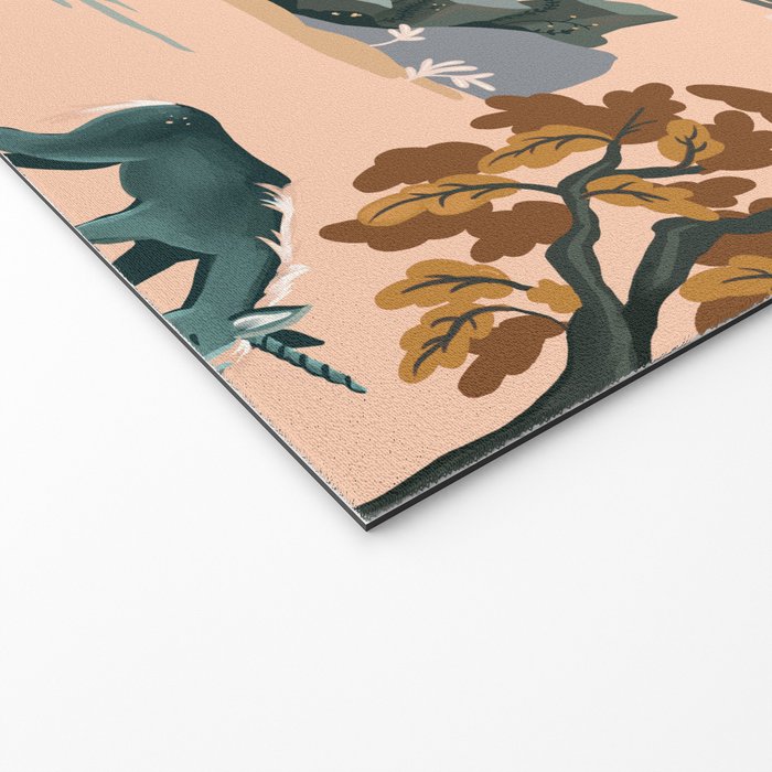 Cute Peach Wildlife Pattern Welcome Mat Gallery Image 2