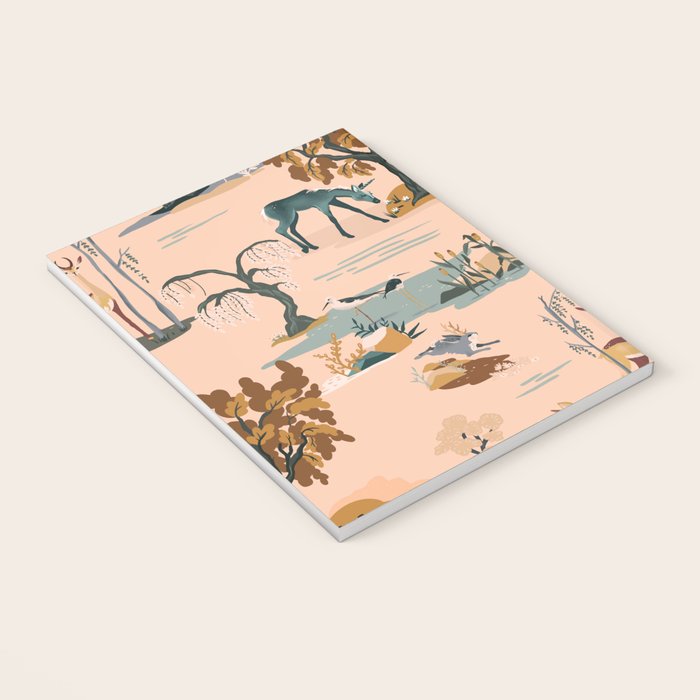 Cute Peach Wildlife Pattern Notebook Gallery Image 3