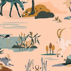 Cute Peach Wildlife Pattern Coffee Mug Gallery Image 2