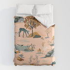 Cute Peach Wildlife Pattern Duvet Cover Gallery Image 6