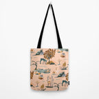 Cute Peach Wildlife Pattern Tote Bag Gallery Image 2