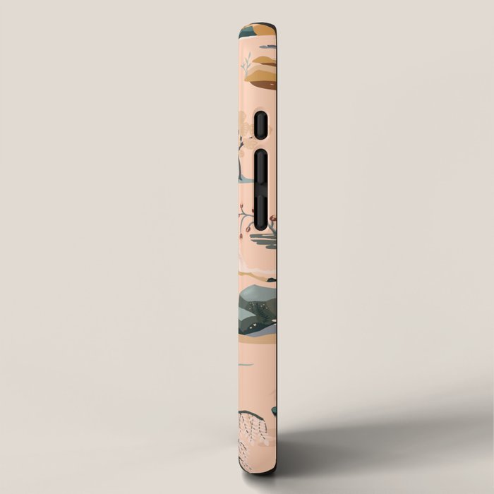 Cute Peach Wildlife Pattern iPhone Case Gallery Image 2