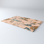 Cute Peach Wildlife Pattern Rug Gallery Image 3
