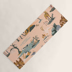 Cute Peach Wildlife Pattern Yoga Mat Gallery Image 1
