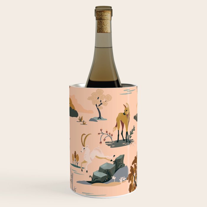Cute Peach Wildlife Pattern Wine Chiller Gallery Image 3