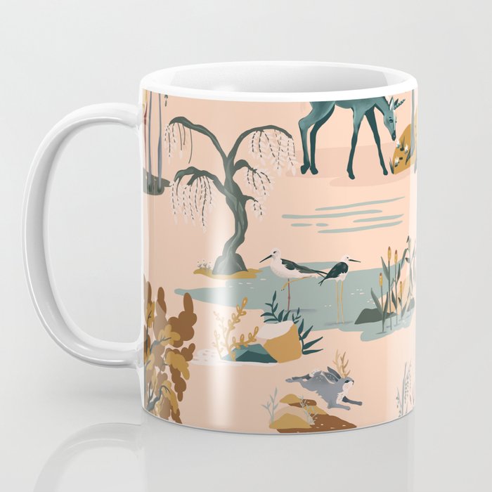 Cute Peach Wildlife Pattern Coffee Mug Gallery Image 3