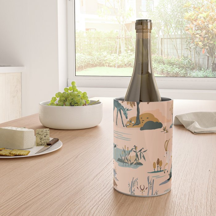 Cute Peach Wildlife Pattern Wine Chiller Gallery Image 4