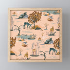 Cute Peach Wildlife Pattern Mini Art Print Gallery Image 1