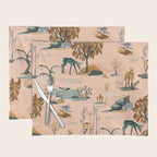 Cute Peach Wildlife Pattern Placemat Gallery Image 1