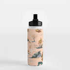 Cute Peach Wildlife Pattern Water Bottle Gallery Image 2