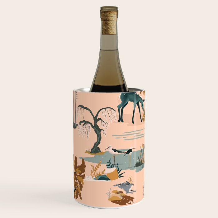 Cute Peach Wildlife Pattern Wine Chiller Gallery Image 2