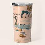 Cute Peach Wildlife Pattern Travel Mug Gallery Image 3