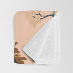 Cute Peach Wildlife Pattern Throw Blanket Gallery Image 3