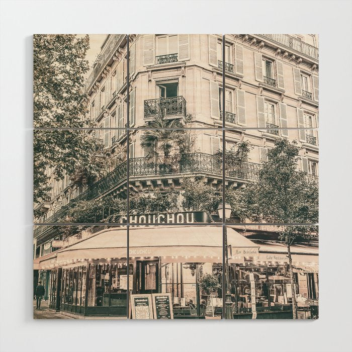 Paris City Poster Wood Wall Art Gallery Image 1