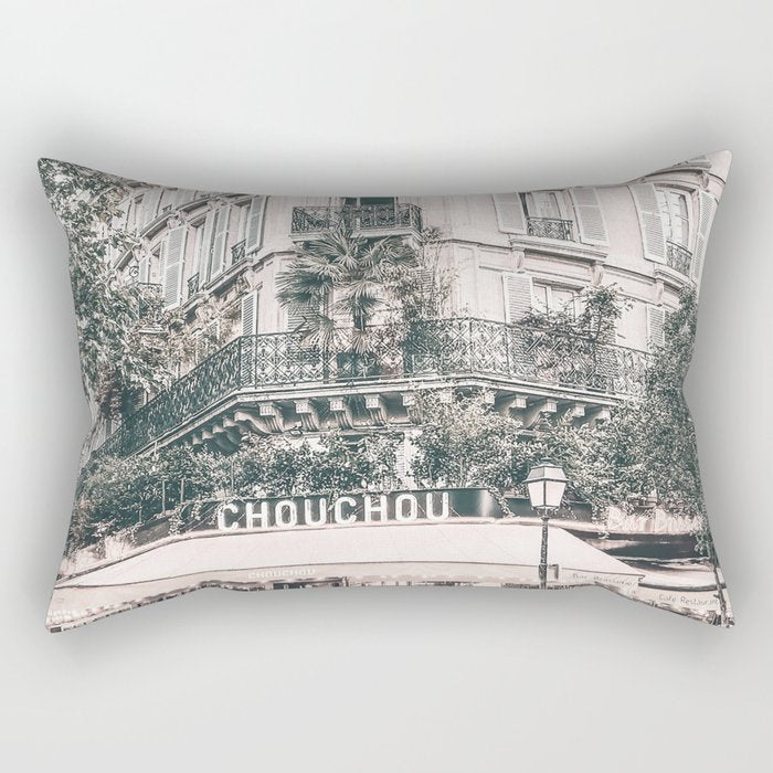 Paris City Poster Rectangular Pillow Gallery Image 1