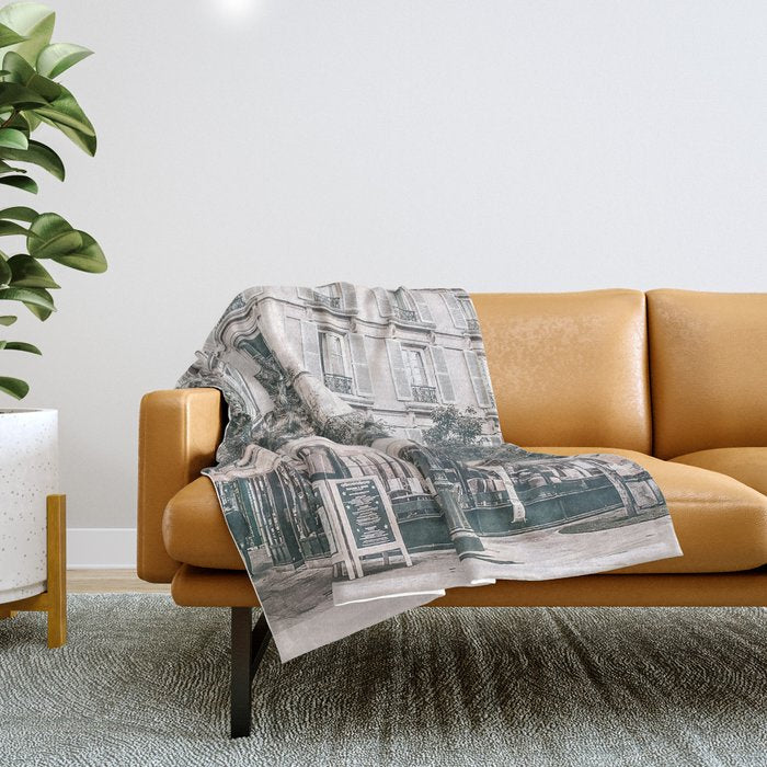 Paris City Poster Throw Blanket Gallery Image 1