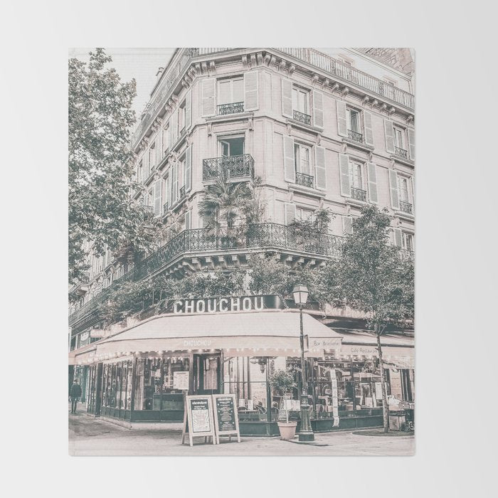 Paris City Poster Throw Blanket Gallery Image 2