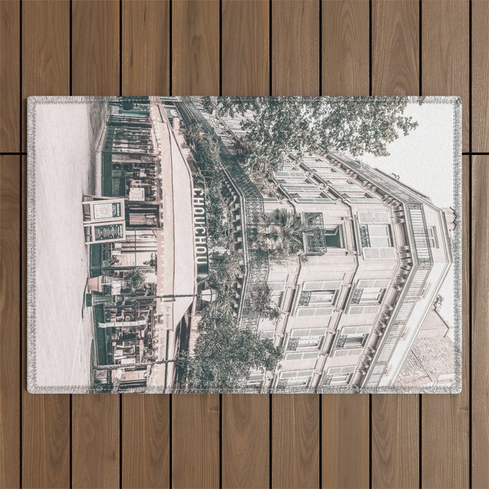 Paris City Poster Outdoor Rug Gallery Image 1