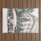 Paris City Poster Outdoor Rug Gallery Image 1