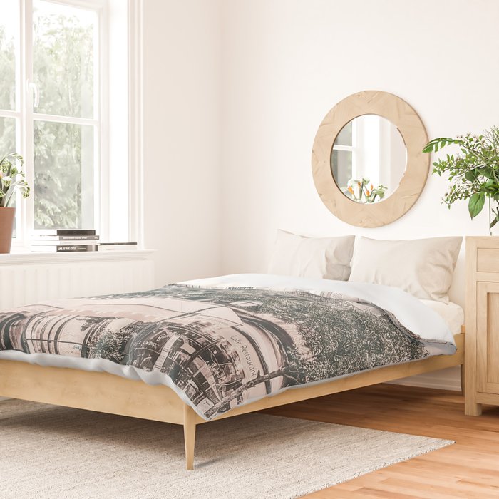 Paris City Poster Duvet Cover Gallery Image 2